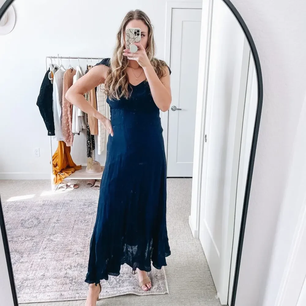 Reformation Navy Blue Maxi Dress Gown - Picture 14 of 14
